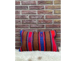 Sierkussenhoes 30x50 cm – Original Kelim Kussenhoes - Vintage stijl kussenhoesjes - Handgeweven kelim kussen - %100 Wol