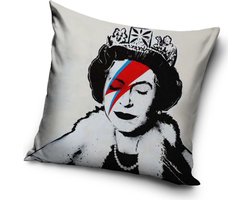 Sierkussenhoes - Banksy - Queen Stardust - 40x40 cm - Fleece - kunst