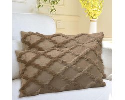 Sierkussenhoes - Elegant design - 2 stuks - Diverse kleuren - Kunstpluche