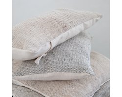 Sierkussenhoes | Herringbone | Grijs-Beige | 50-50 cm