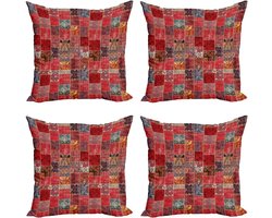 Sierkussenhoes Set - Kussenhoes Decoratief - Interieur Decoratie - Dubbelzijdig Bedrukt - 60 cm x 60 cm - Multicolor