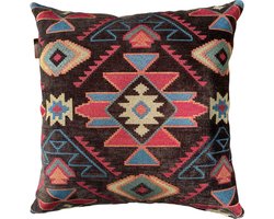 Sierkussenhoes Tabriz - Persis Treasures - 50x50cm - Donker bruin - Uniek Perzisch kelim patroon