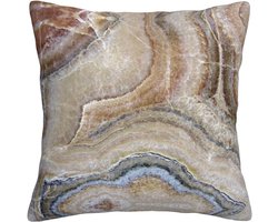 Sierkussenhoes Vierkant - Decoratief Kussen - Meubels Aankleden - Onzichtbare Ritssluiting - Verschillende Maten - Onyx Steen Blauw