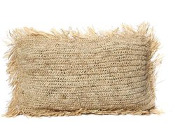 Sierkussens - de raffia kussenhoes | rechthoekig | naturel | raffia | 30x50x10 cm - naturel - 30x50x10