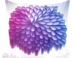 Sierkussens - Kussen - Paarse geometrie van papier - 40x40 cm - Kussen van katoen
