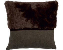 Sierkussens - kussenhoes 45x45 - polyester/acryl - bruin