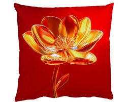 Sierkussens - Kussentjes Woonkamer - 40x40 cm - Bloem - Goud - Glazen