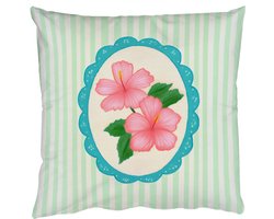 Sierkussens - Kussentjes Woonkamer - 40x40 cm - Bloemen - Ovaal - Strepen - Groen