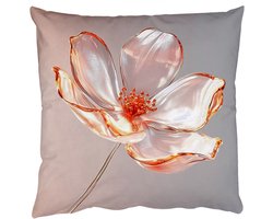 Sierkussens - Kussentjes Woonkamer - 40x40 cm - Glazen - Bloem - Roze
