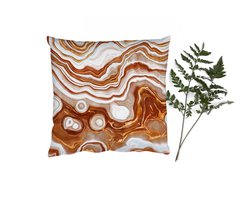 Sierkussens - Kussentjes Woonkamer - 40x40 cm - Goud - Agaat geode - Stenen - Bruin