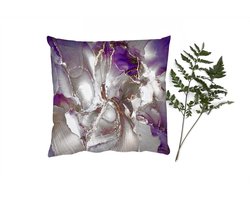 Sierkussens - Kussentjes Woonkamer - 40x40 cm - Goud - Paars - Marmer