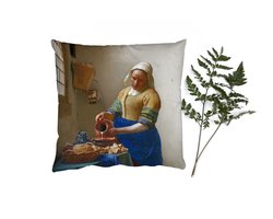 Sierkussens - Kussentjes Woonkamer - 40x40 cm - Het melkmeisje - Kunst - Oude meesters - Vermeer