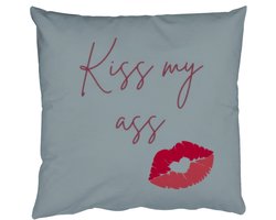 Sierkussens - Kussentjes Woonkamer - 40x40 cm - Kiss my ass - Lip - Blauw