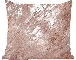 Sierkussens - Kussentjes Woonkamer - 40x40 cm - Marmer - Rosé - Goud