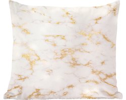 Sierkussens - Kussentjes Woonkamer - 40x40 cm - Marmer - Wit - Goud
