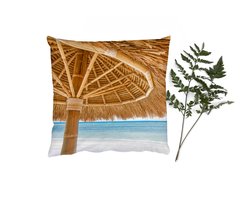 Sierkussens - Kussentjes Woonkamer - 40x40 cm - Parasol - Strand - Zee - Tropisch