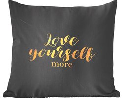 Sierkussens - Kussentjes Woonkamer - 40x40 cm - Quotes - Love - Goud - Marmer