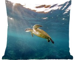 Sierkussens - Kussentjes Woonkamer - 40x40 cm - Schildpad in helder water
