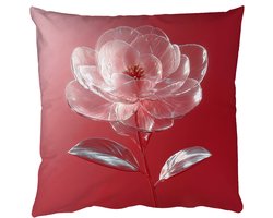 Sierkussens - Kussentjes Woonkamer - 40x40 cm - Sierlijk - Bloem - Roze - Glazen