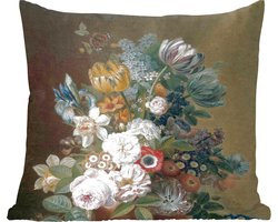 Sierkussens - Kussentjes Woonkamer - 40x40 cm - Stilleven met bloemen - Schilderij van Eelke Jelles Eelkema