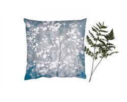 Sierkussens - Kussentjes Woonkamer - 40x40 cm - Takken - Sneeuw - Winter - Natuur - Botanisch