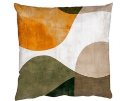 Sierkussens - Kussentjes Woonkamer - 40x40 cm - Vormen - Okergeel - Abstract
