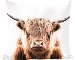 Sierkussens - Kussentjes Woonkamer - 45x45 cm - Dieren - Schotse Hooglander - Koe