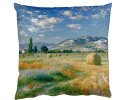 Sierkussens - Kussentjes Woonkamer - 45x45 cm - Landschap - Strobalen - Bergen - Wolken