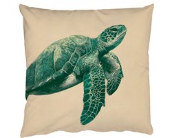 Sierkussens - Kussentjes Woonkamer - 45x45 cm - Schildpad - Sierlijk - Groen - Schild