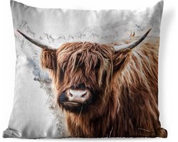 Sierkussens - Kussentjes Woonkamer - 45x45 cm - Schotse Hooglander - Schotse Koe