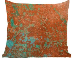 Sierkussens - Kussentjes Woonkamer - 45x45 cm - Staalplaat - Turquoise - Roest