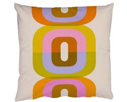 Sierkussens - Kussentjes Woonkamer - 45x45 cm - Stapel - Vormen - Geblokt - Oranje