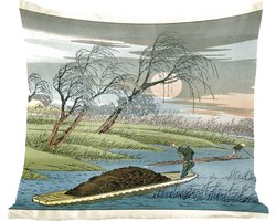 Sierkussens - Kussentjes Woonkamer - 45x45 cm - Vintage Japanse houtsnede-druk