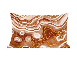 Sierkussens - Kussentjes Woonkamer - 50x30 cm - Goud - Agaat geode - Stenen - Bruin