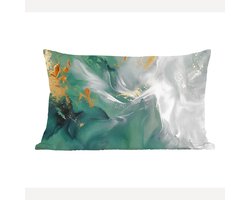 Sierkussens - Kussentjes Woonkamer - 50x30 cm - Groen - Modern - Marmer - Abstract