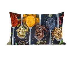 Sierkussens - Kussentjes Woonkamer - 50x30 cm - Lepel - Specerijen - Kruiden - Eten - Tafel