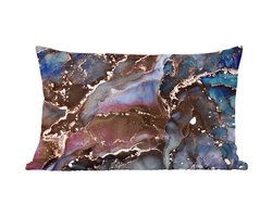 Sierkussens - Kussentjes Woonkamer - 50x30 cm - Marmer - Goud - Rosé