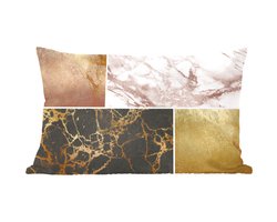 Sierkussens - Kussentjes Woonkamer - 50x30 cm - Marmer - Rosé - Goud