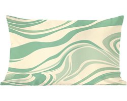 Sierkussens - Kussentjes Woonkamer - 50x30 cm - Organische lijnen - Mintgroen - Marmer