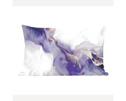 Sierkussens - Kussentjes Woonkamer - 50x30 cm - Paars - Modern - Marmer - Abstract