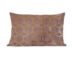 Sierkussens - Kussentjes Woonkamer - 50x30 cm - Patroon - Paars - Goud