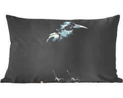 Sierkussens - Kussentjes Woonkamer - 50x30 cm - Raaf - Vogels - Zwart