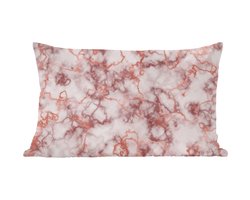 Sierkussens - Kussentjes Woonkamer - 50x30 cm - Rose gold - Marmer - Agaat - Luxe
