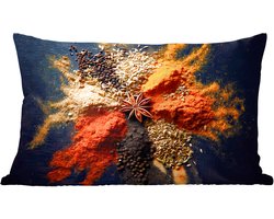 Sierkussens - Kussentjes Woonkamer - 50x30 cm - Specerijen - Explosie - Oranje