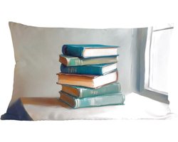 Sierkussens - Kussentjes Woonkamer - 50x30 cm - Stapel - Boeken - Groen - Daglicht