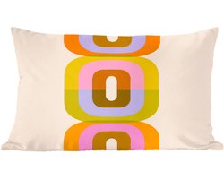 Sierkussens - Kussentjes Woonkamer - 50x30 cm - Stapel - Vormen - Geblokt - Oranje