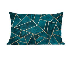 Sierkussens - Kussentjes Woonkamer - 50x30 cm - Stenen - Goud - Luxe - Patronen - Abstract