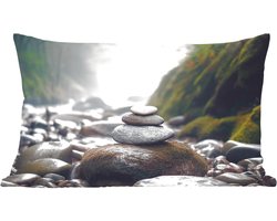 Sierkussens - Kussentjes Woonkamer - 50x30 cm - Stenen - Stapel - Natuur