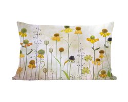 Sierkussens - Kussentjes Woonkamer - 50x30 cm - Stilleven - Olieverf - Planten