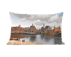 Sierkussens - Kussentjes Woonkamer - 50x30 cm - Vermeer - Stad - Oude meesters - Kunst